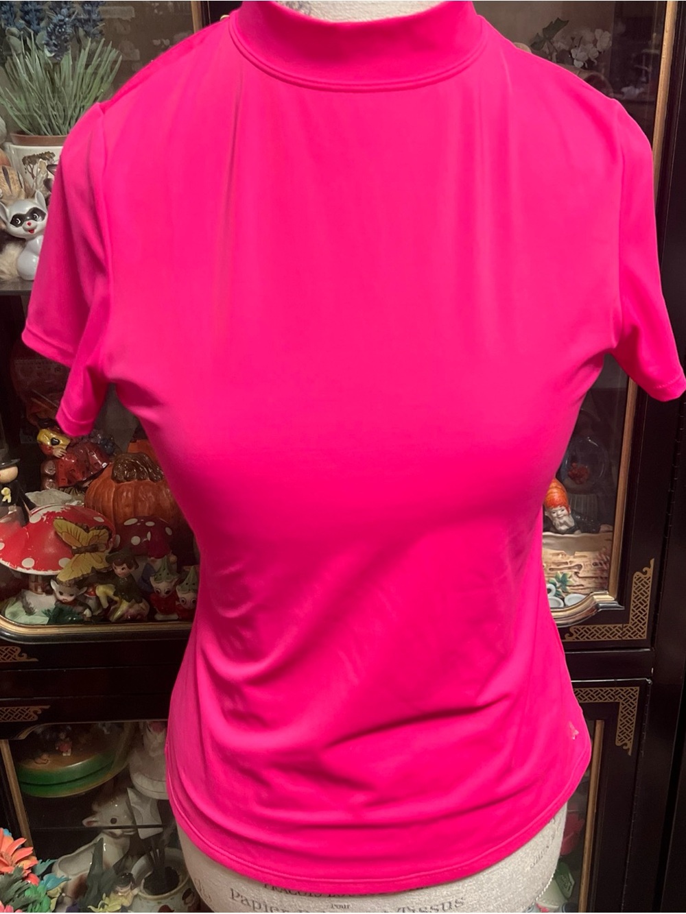Land's End Girls kids solid Pink sunburn guard Swim Shirt XL 14/16